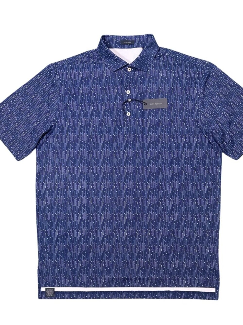 Turtleson Navy / Lavender Max Performance Polo Blue Purple Golf Print MF23K06
